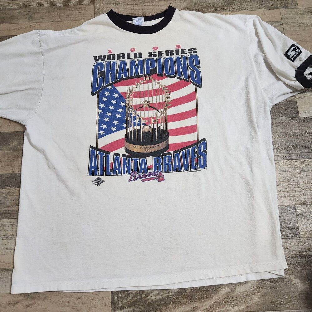 Atlanta Braves 1995 World Series Championship VTG Starter Mens 2XL Graphic T